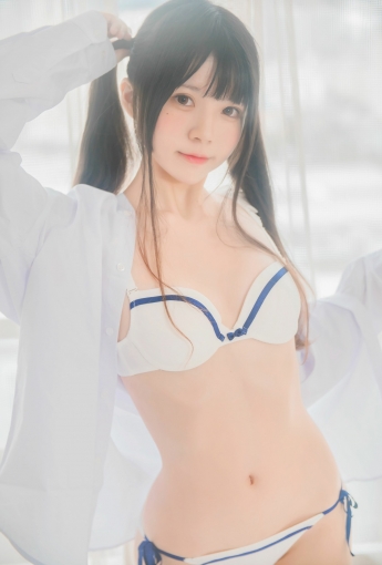 [桜桃喵]桜桃未熟-白衬衫双马尾 - COSPLAY