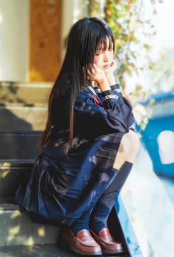 萝莉风COS 桜桃喵 – 黑色水手服 - COSPLAY