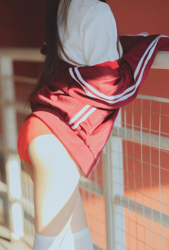 [Cosplay]桜桃喵 - 红色体操服 - COSPLAY