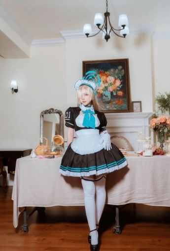 二佐Nisa - 蔚蓝档案 濑明日奈 女仆【30P】 - COSPLAY