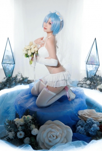 櫻落醬 蕾姆花嫁【25P】 - [秀人套图]