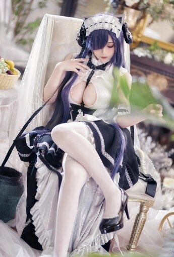 叉子寶寶 - 碧藍航線 奧古斯特 女僕【14P】 - COSPLAY [14P]