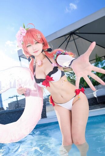 花梨Hanari - 櫻巫女比基尼 【19P】 - COSPLAY [19P]