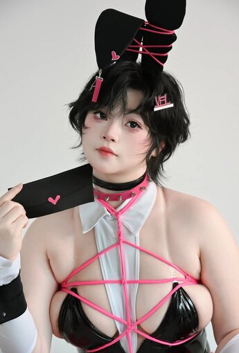 毛毛帽 - 粉色兔女郎 【89P】 - COSPLAY [89P]